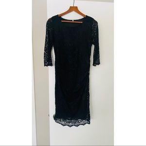 Black lace maternity dress